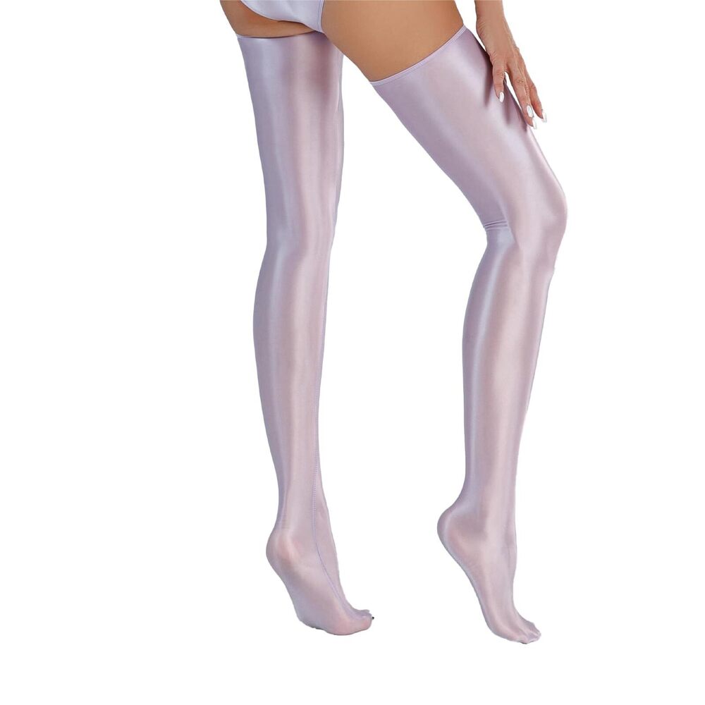 3904 Shiny Thigh High Socks Sissy Crossdress Oil Glossy High Stretch